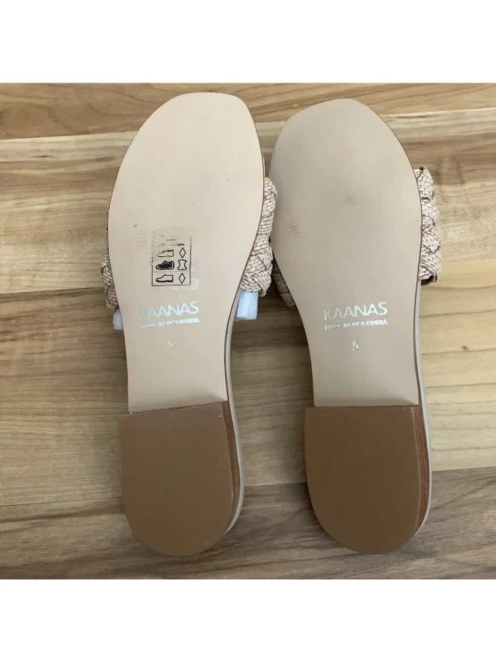 Kaanas Papagayo Sandal Camel Beige 5M NIB Beach Braided Casual Slip On